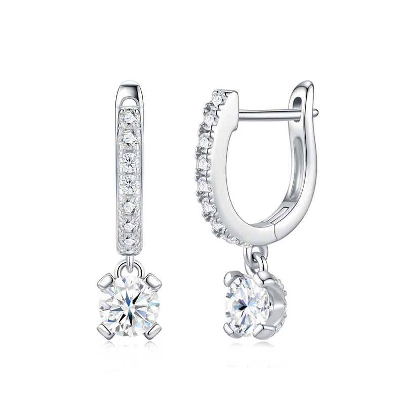 ZFSILVER Fashion 925 Silver Moissanite Classic Trend Design Cow Dangle Earring For Charms Women Accessories Jewelry Gifts E17902