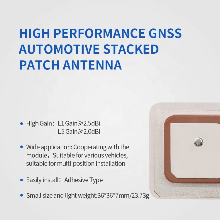 High Quality 25*25mm Single Feed Stacked Patch GPS L1 L2 Passive Antenna GNSS