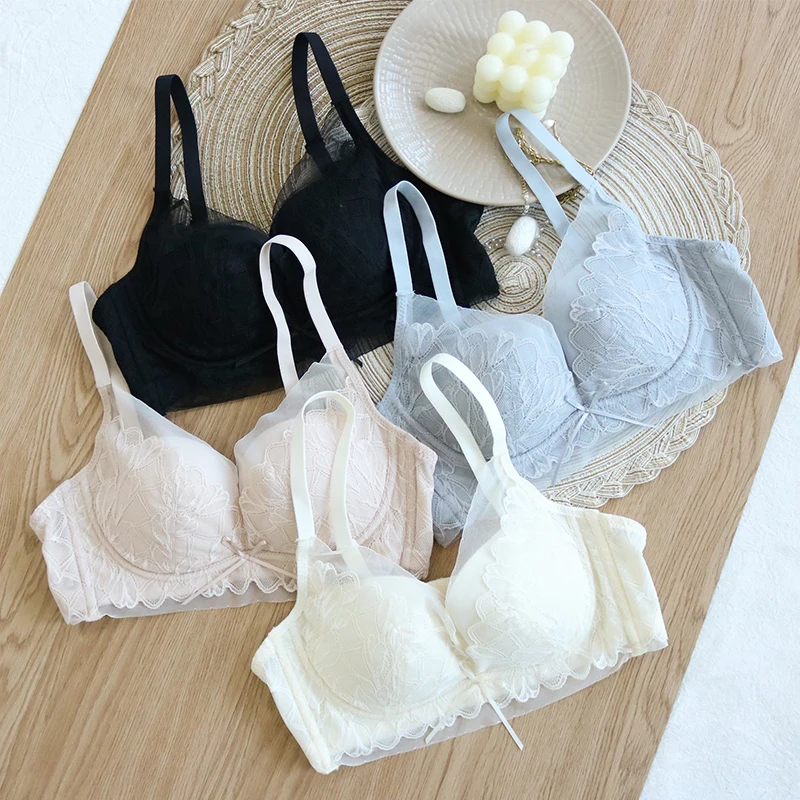 100% Natural Silk Cup High-end Bra Women's Casual Daily Underwear Micro Push Up Comfortable Cozy Soft Wire Free Cute Brassieres