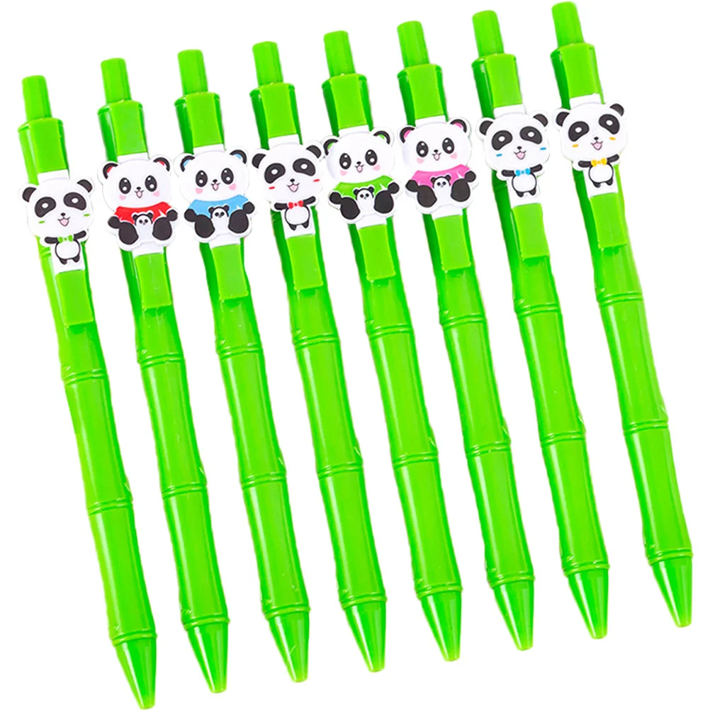 8Pcs Bamboo Gel Ink Pens Panda Design Practical Smooth Writing Office School Student Writing Pen Students Stationery
