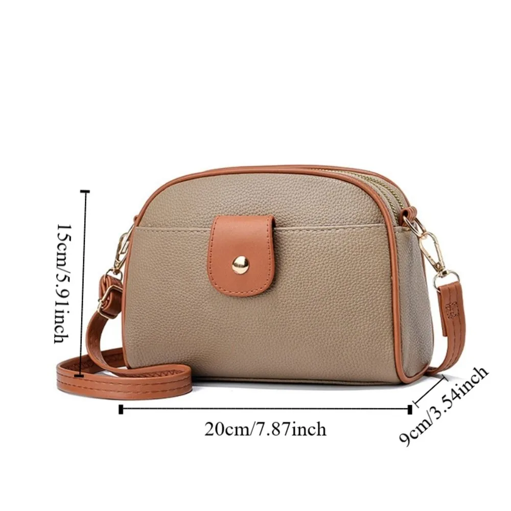 ポータブルで上品な小型クロスボディバッグ PUレザー 韓国風 ニッチショルダーバッグ 無地 ママバッグ シンプルスクエアバッグ ショッピングバッグ