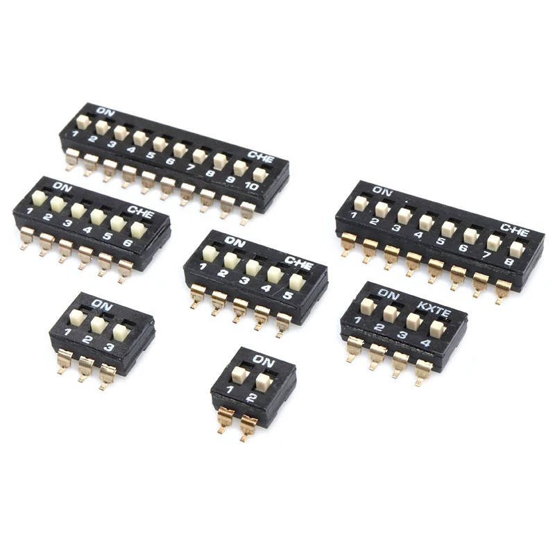 

100PCS 4 Bit 8Pin SMT SMD Toggle Switches Pitch 2.54mm