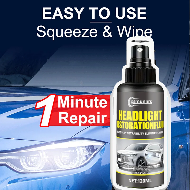 Semprotan Restorasi Lampu Depan Barang Baru: Lapisan Keramik, Teknologi Self-Leveling, Kering dalam 5 Menit, Anti-Menguning & Pelindung UV (120ml)