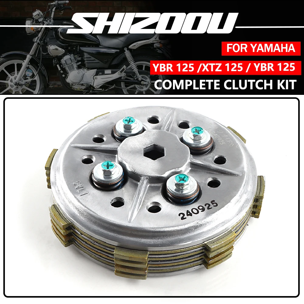 Motorrad Komplettes Kupplungsset Sitzen Kupplungsplatten Setup Drum Assy 4 Reibplatten für Yamaha YB 125 XTZ 125 YBR 125 YBR 125