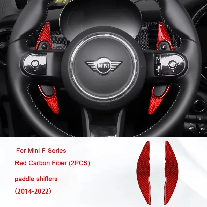 2 шт. автомобильные переключатели рулевого колеса из настоящего углеродного волокна для 2014-2022 MINI Cooper S JCW ONE F54 F55 F56 F57 F60 салон автомобиля 2 шт. автомобильные переключатели рулевого колеса из настоящего углеродного волокна для 2014-2022 MINI Cooper S JCW ONE F54 F55 F56 F57 F60 салон автомобиля