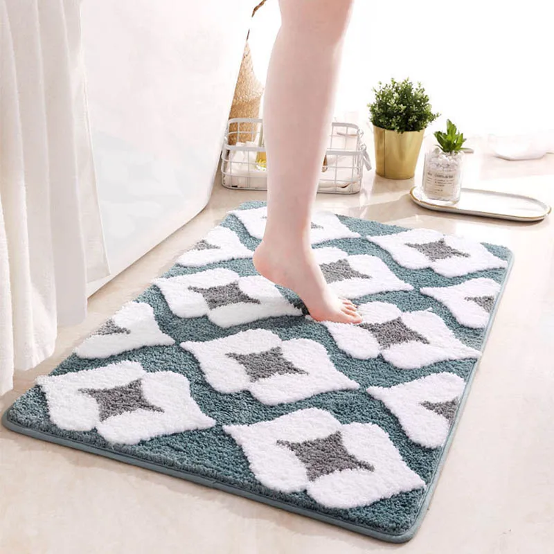 High-hair Bathroom Toilet Door Absorbent Floor Mat Carpet Bedroom Non-slip Foot Pad Bath Rug Bathroom Mat Bath Bathroom Carpet