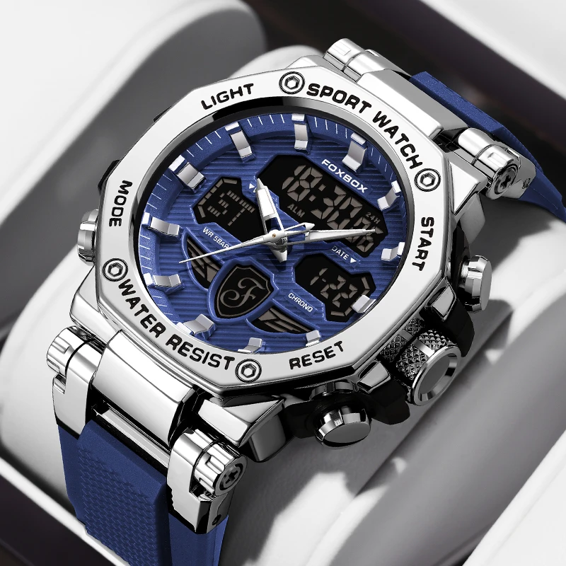 FOXBOX 2024 nouvelle montre de luxe hommes LIGE marque montre militaire Quartz hommes montres sport étanche lumineux montre-bracelet Reloj Hombre