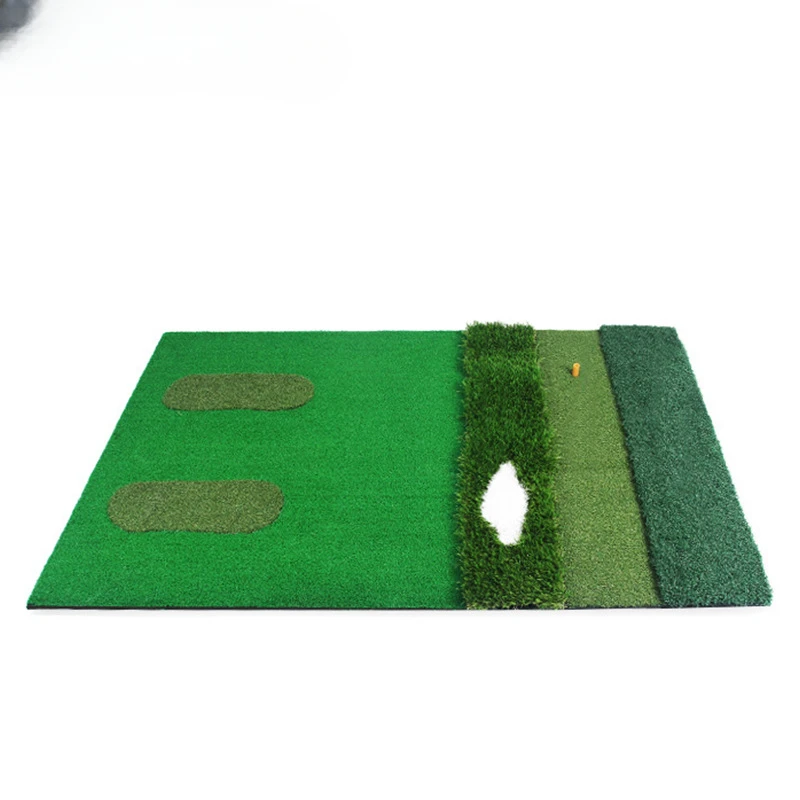 Multifunctional golf batting mat indoor practice ball mat supplies short grass and long grass.