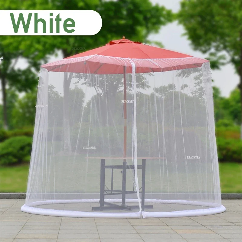 

300x230cm Outdoor Mosquito Net Umbrella Cover Anti Insect Mesh Parasol Zipper Closure Deck Mesh Cover Garden Camping Tent