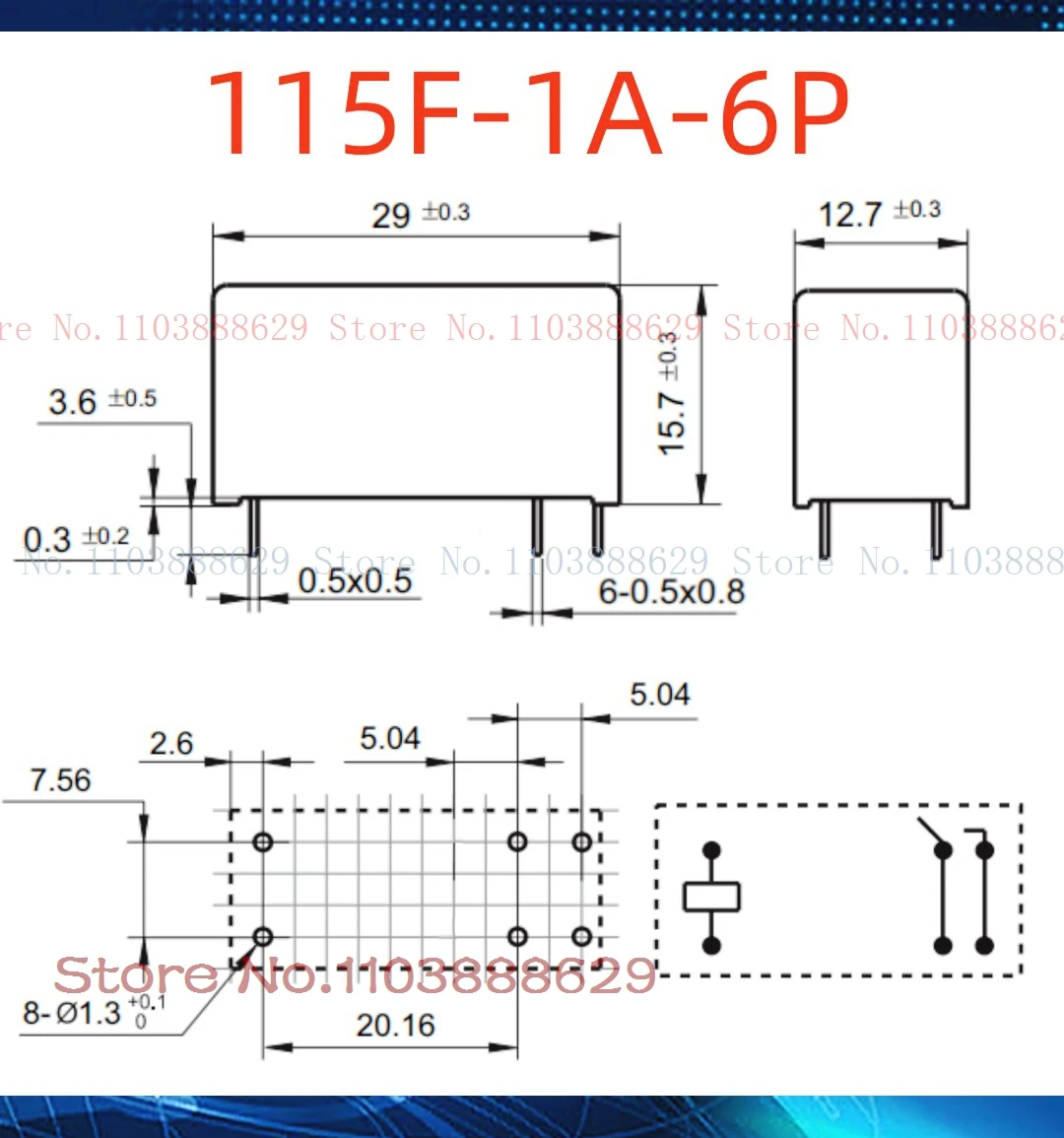 16A HF115F 005/012/024/048/110-1HS3/A/F 115F-1A-6P