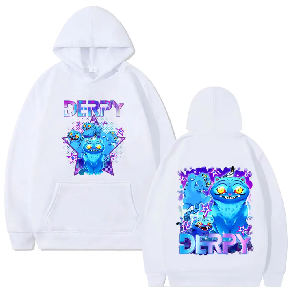Kpop Demon Hunters Derpy Tiger Double Sided Hoodie Men Women Fashion Cartoon Trend Pullover Hoodies Male Vintage Cool Streetwear