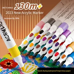 48/36/24/12 Colors Acrylic Paint Marker Set Art Markers Painting Pen Graffiti For Stone, Disc, Mobile Phone Case Shoe glass