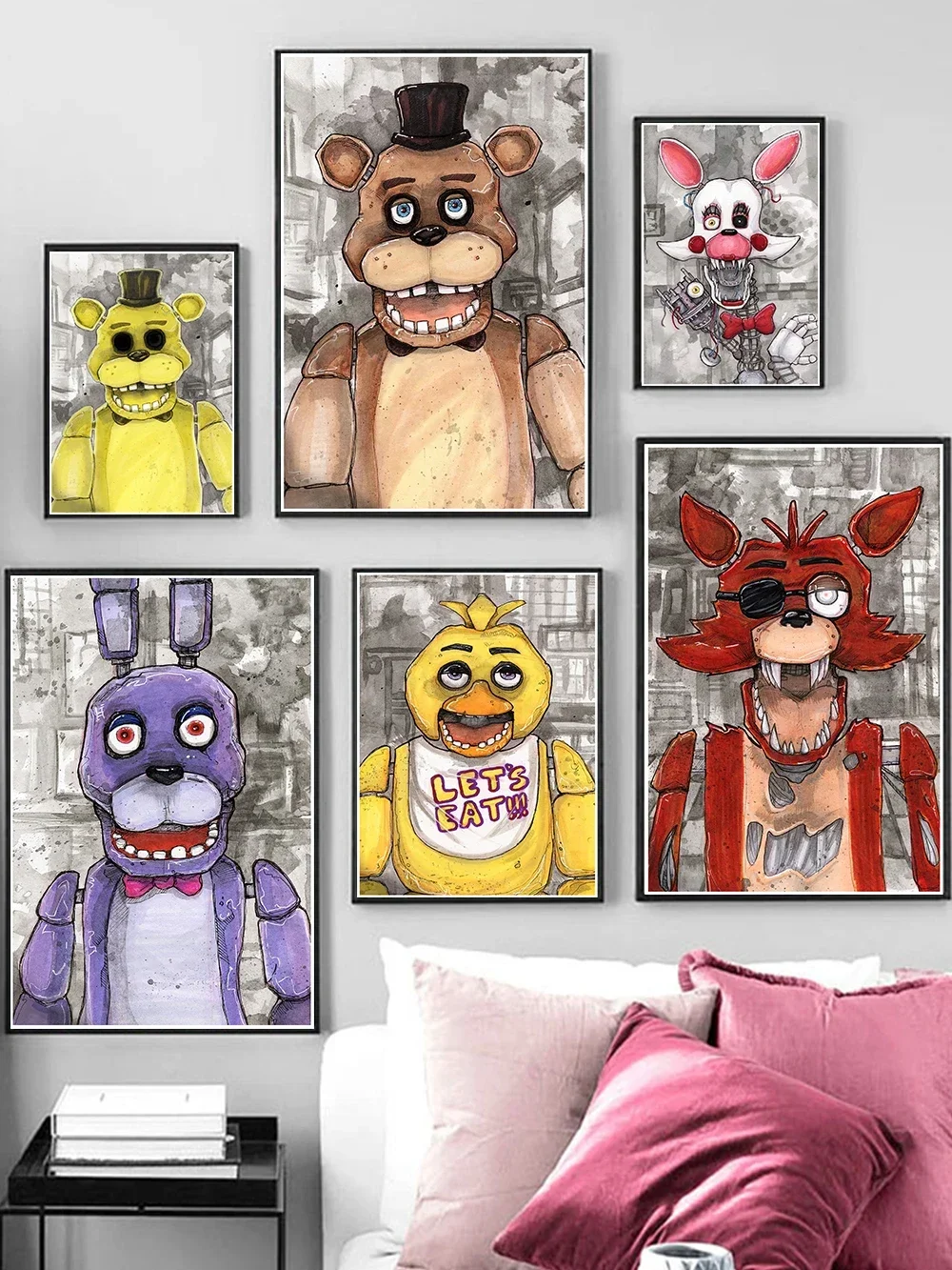 Poster Wall Art Pictures Freddys Five Nights FNAF-Ultimate Group Game Canvas Painting Prints Playroom Gamer Room Bar Home Decor