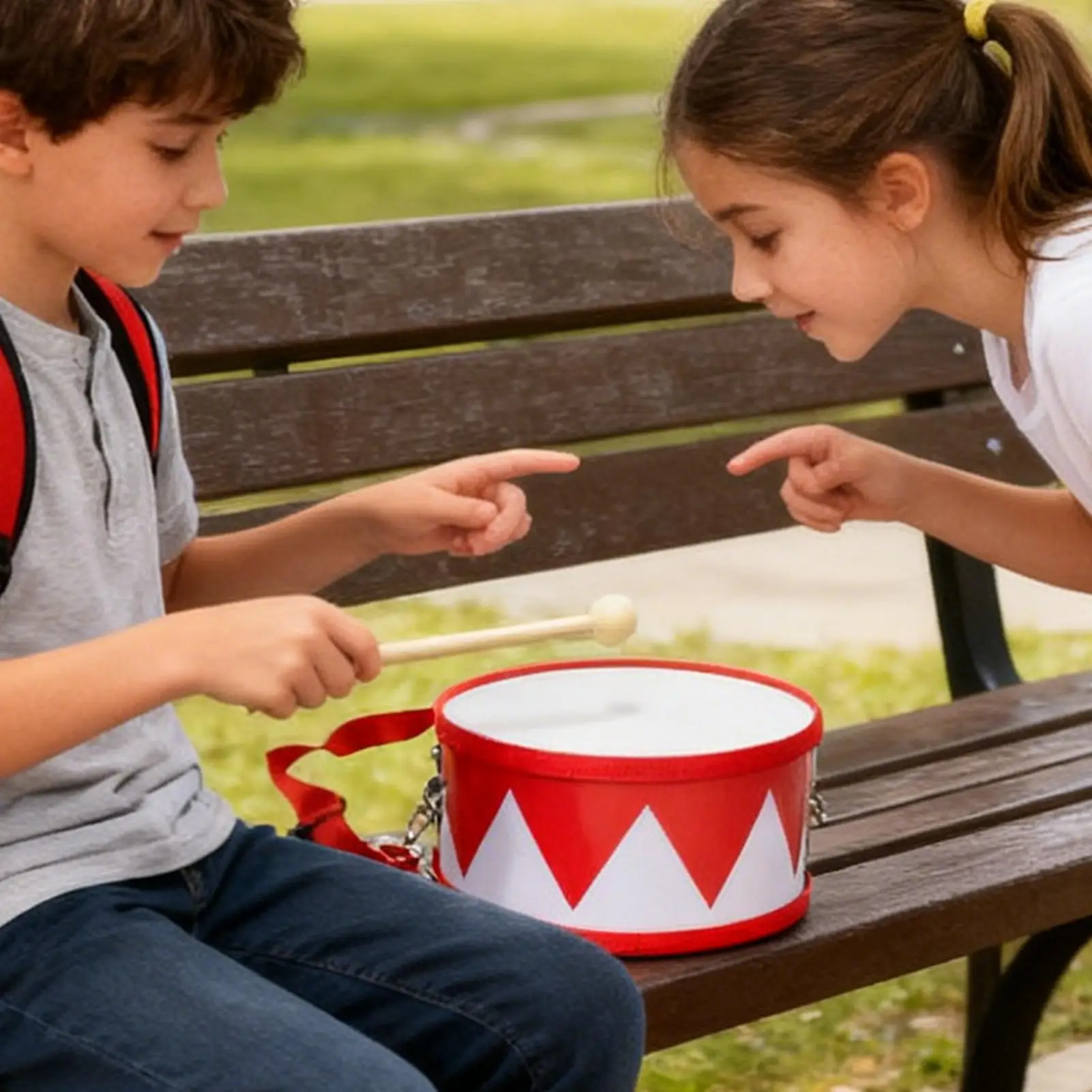 Tambor para crianças jogo musical de madeira 5.9in alça ajustável conjunto de instrumentos de brinquedo para 2-5 anos de idade menino menina educação precoce aniversário