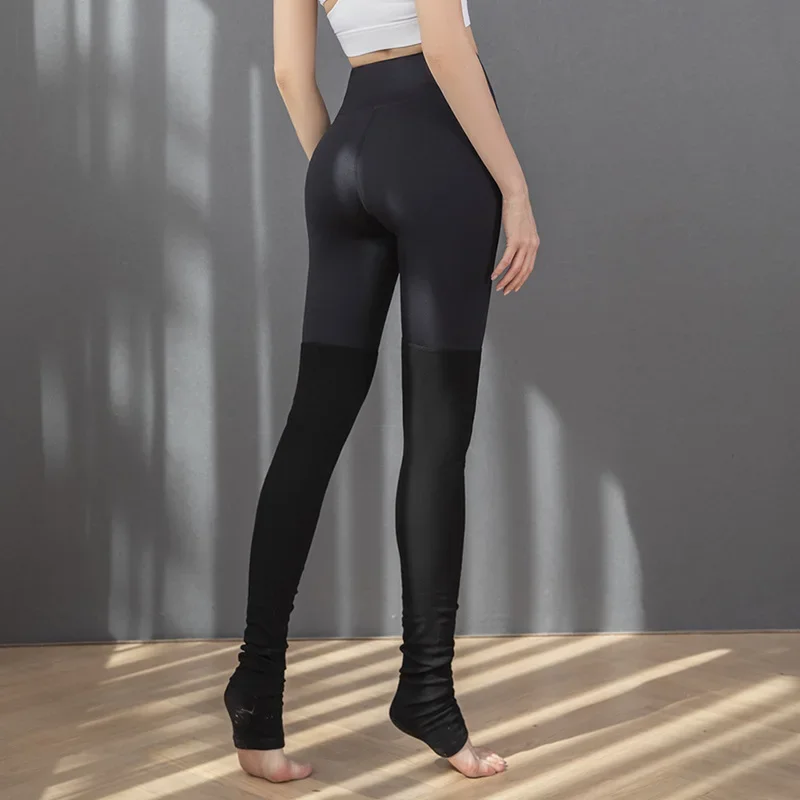 De Jay®Meia-calça com fio elástico para mulheres, calça esportiva de treino, calça esportiva, slim, treinamento, inverno