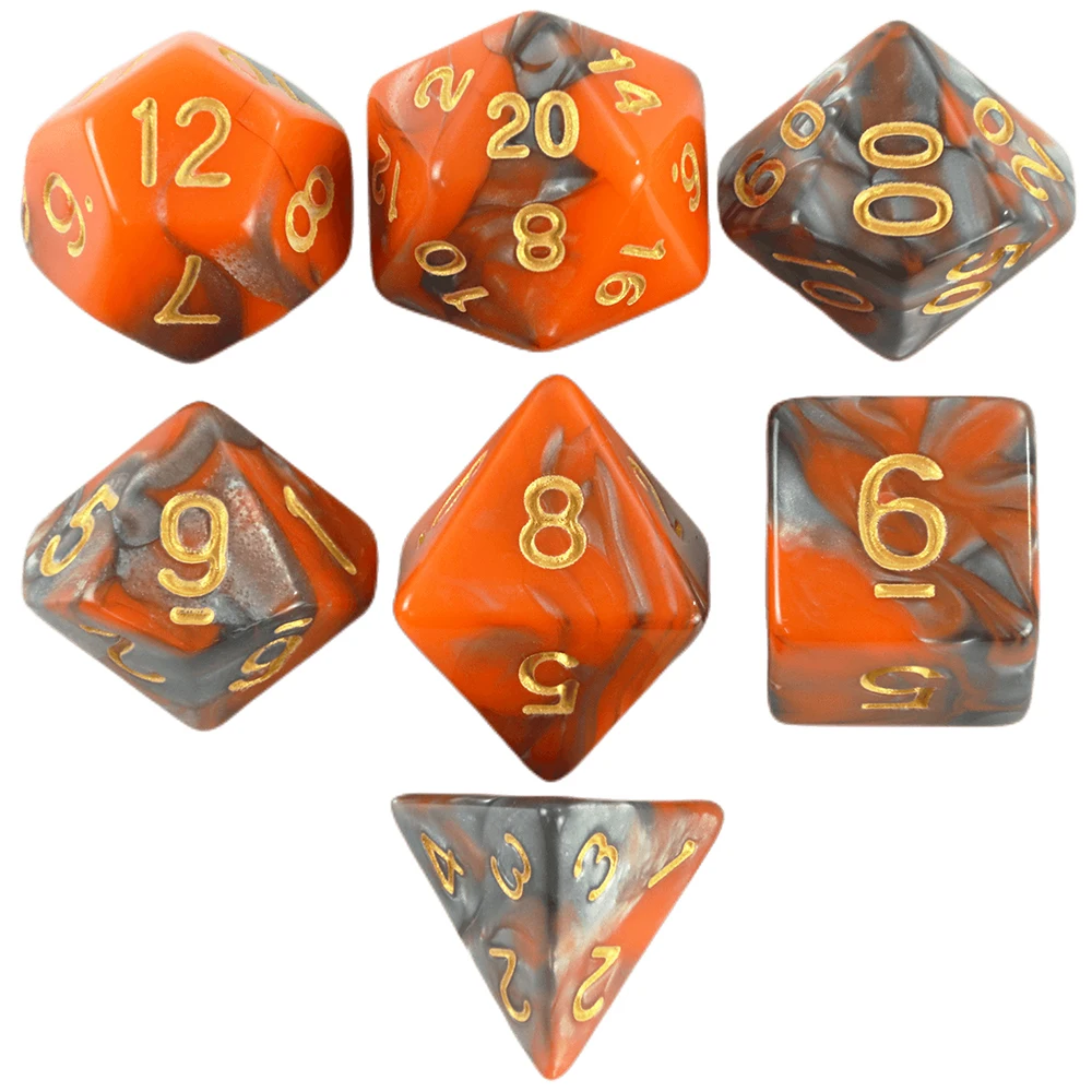 DND 7-Piece Mixed-Color Polyhedral Dice Set