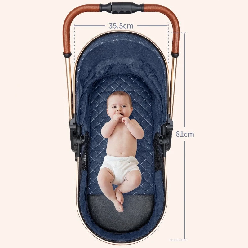 Multi-functional stroller baby 4 in 1 High landscape Can Sit Reclining Light Folding Two-way Eggshell design Baby Stroller