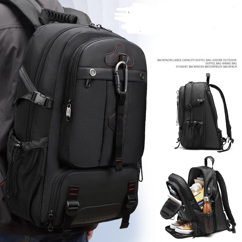 

Backpack 65L 80L 50L Men's Large Capacity Travel Bag Computer 17.3 inches 16 inches 15.6 inches Outdoor Waterproof Luggage Bag w