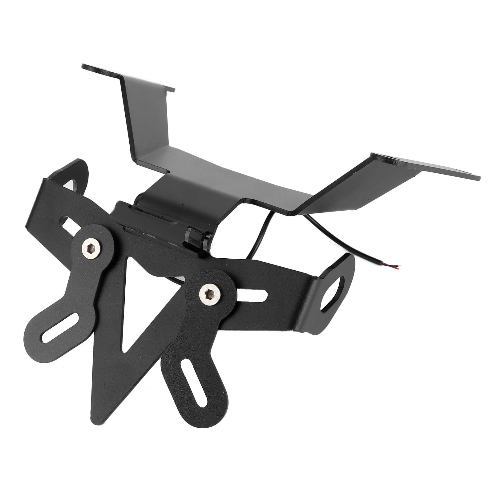 دعامة لوحة الترخيص باللون الأسود، تركيب بسيط، ذيل دراجة نارية قوي مقاوم للصدأ، مرتب من الألومنيوم باستخدام الحاسب الآلي لملحقات الدراجات النارية #6