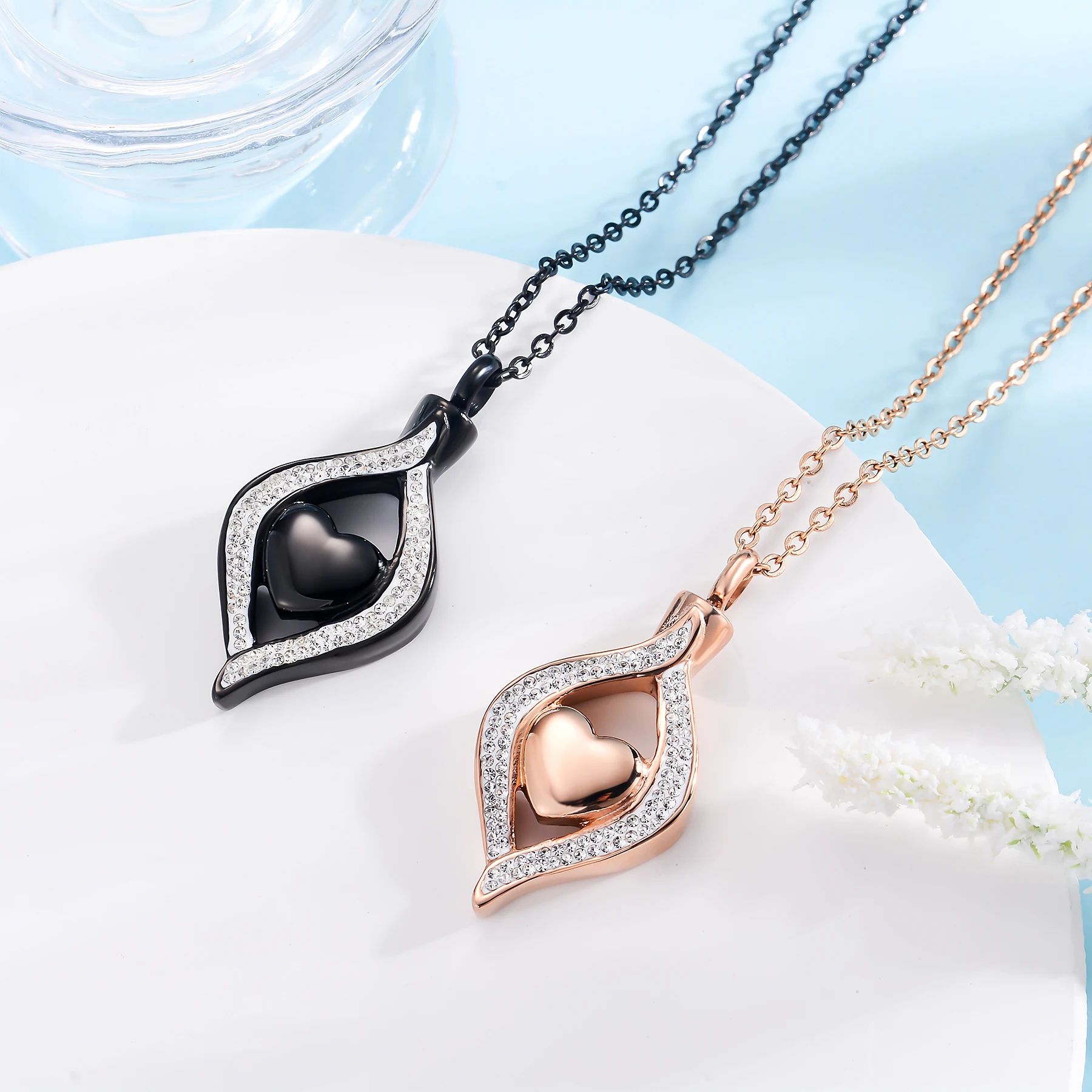 Gioielli per cremazione in acciaio inossidabile per ceneri L'occhio del mio cuore Gioielli commemorativi ricordo inciso per ciondolo collana urna  36