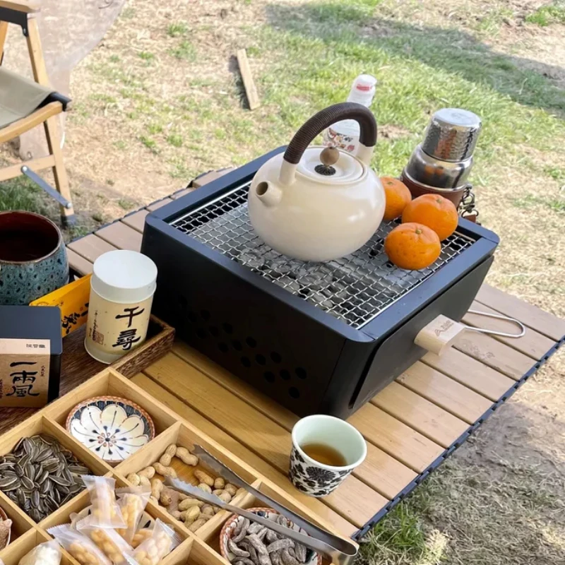 

new BBQ Grill Household Tabletop Fireplace Tea Portable Outdoor Smokeless Charcoal BBQ Grill Separable furnace body
