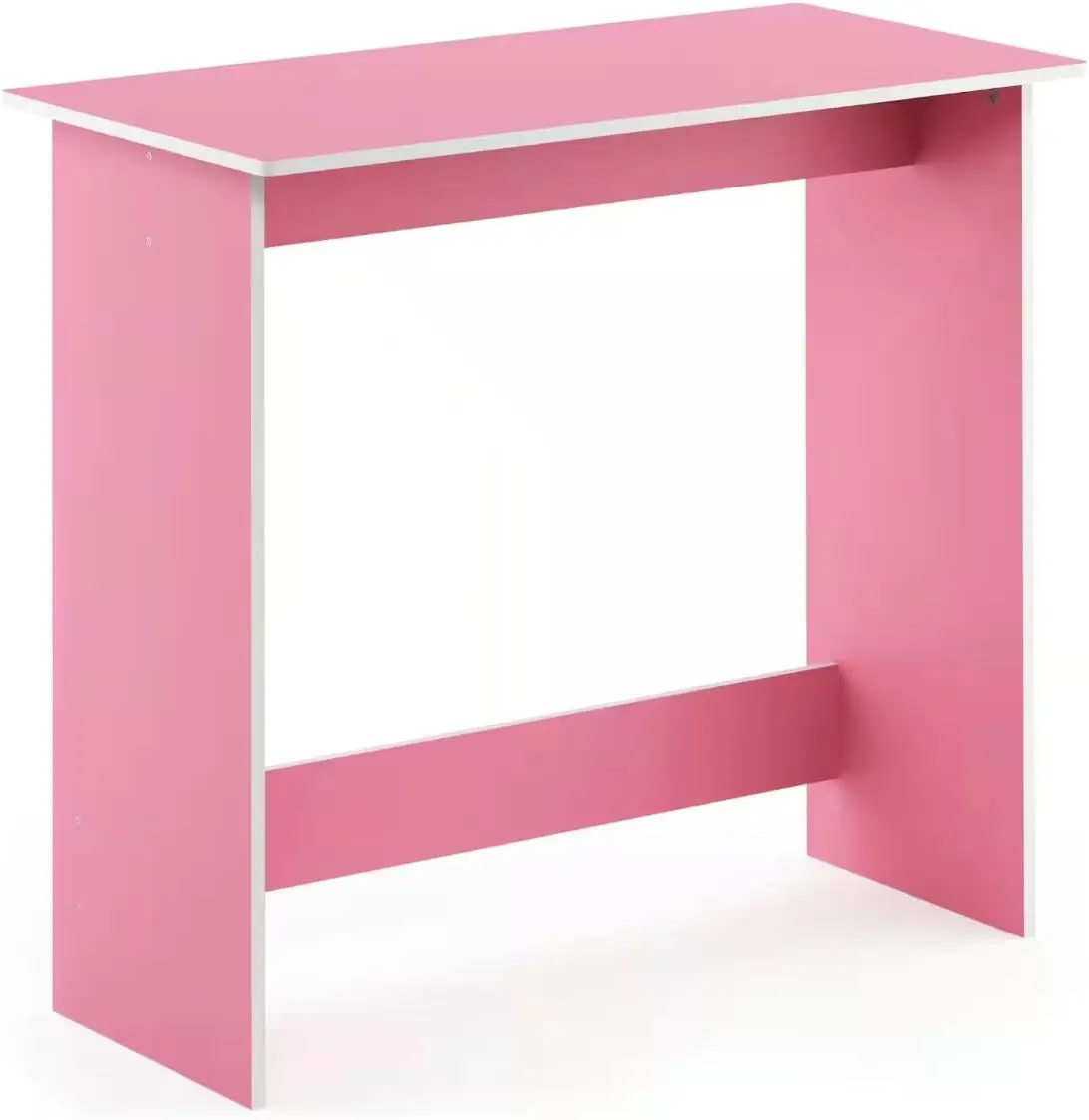 32-inch Light Pink Computer Desk with Solid Wood Material HT53475
