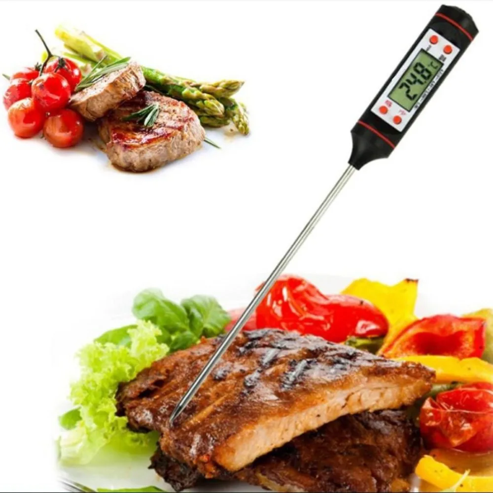 Kitchen Digital BBQ Food Thermometer Meat Cake Candy Fry Grill Dinning Household Cooking Thermometer Gauge Oven Thermometer Tool