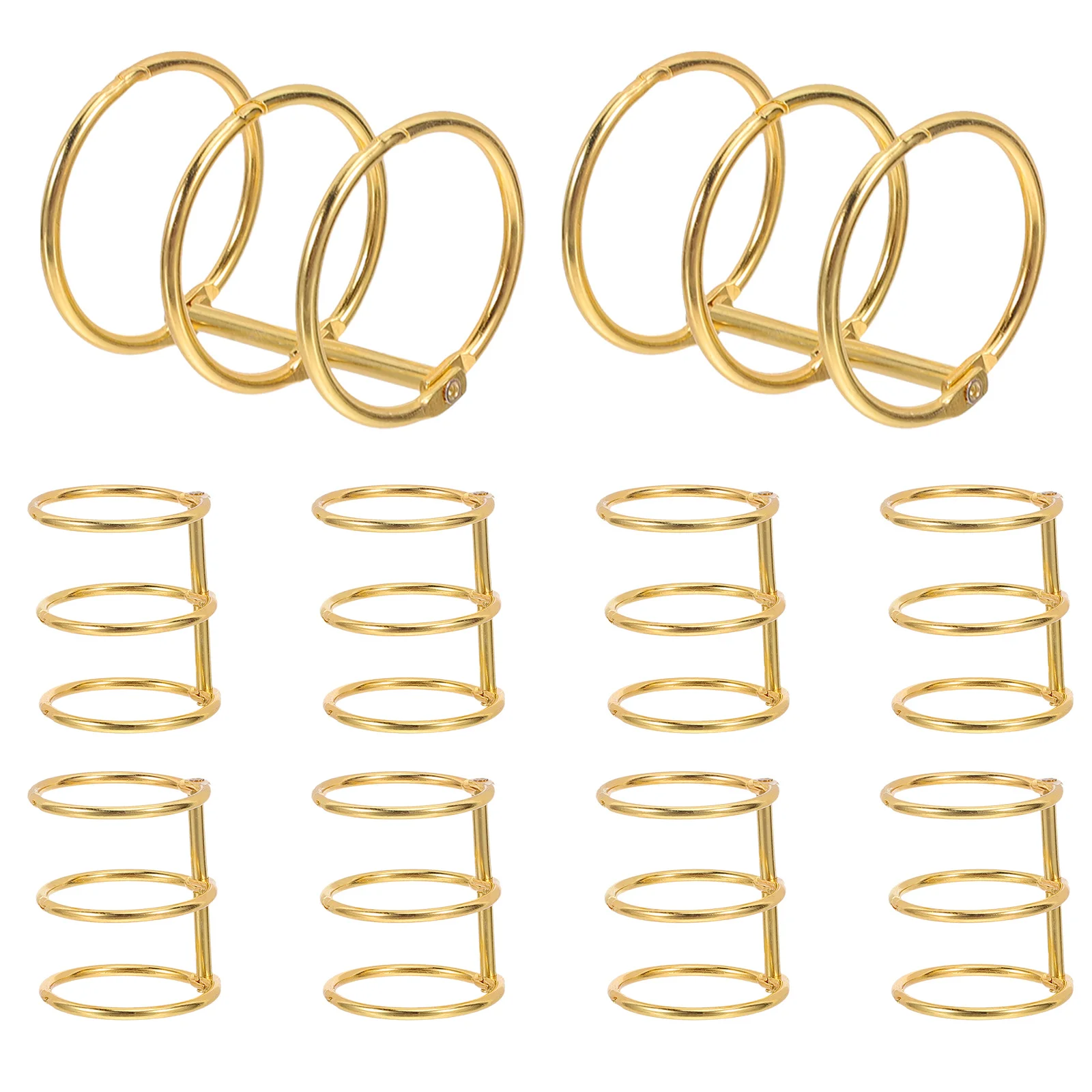 

10pcs 3-Hole Loose Leaf Binder Rings 30Mm Small Round Metal Binding Rings For Flash Cards Recipe Book Diy Projects Stationery