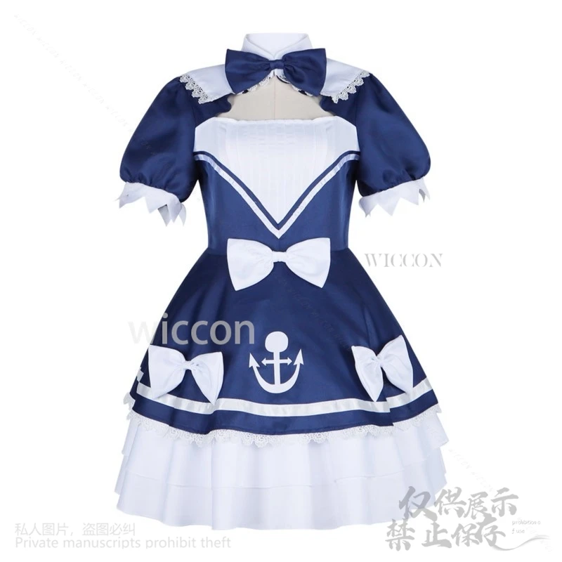 미나토 아쿠아 코스프레 가상 YouTuber Holo 라이브 카와이 애니메이션 유니폼 정장 메이드 복장 로리타 핑크 가발 Cos Girls Woman Customized