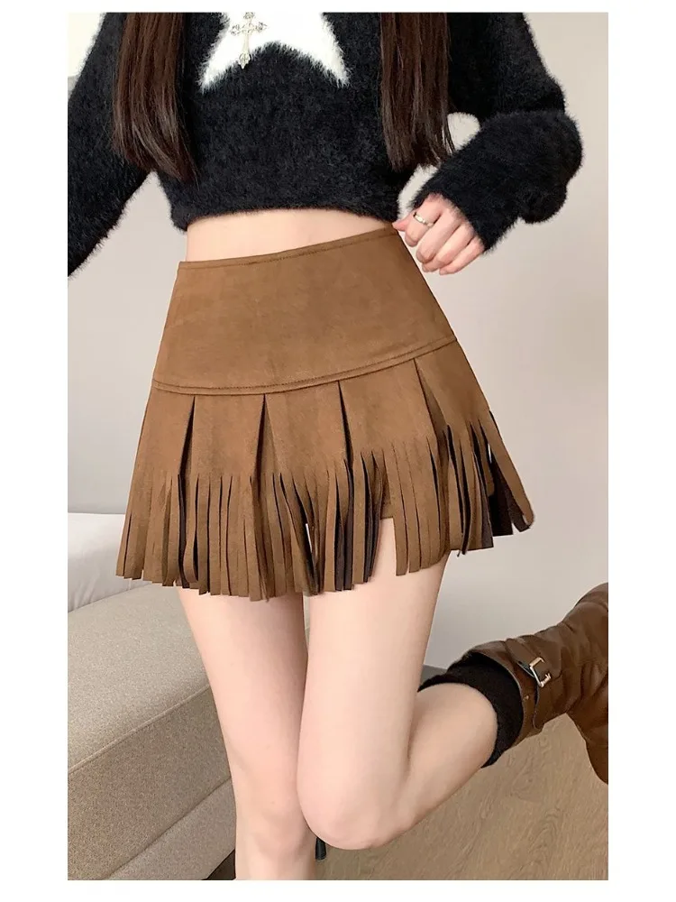 Sexy Streetwear Y2k Clothes Women Jumpsuit Retro Tassel Mini Skirt Trendy Bodycon Hip Lift Sport Beach New Womens Clothing Club