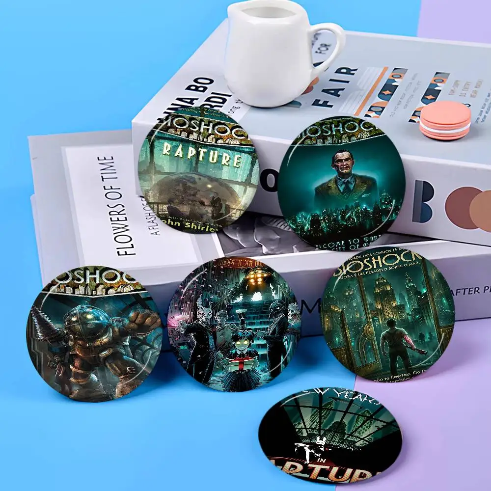 Retro B-Bioshock R-Rapture Game Anime Brooches Cute Cartoon Badge Jacket Jeans Lapel Pin Gift Accessorie
