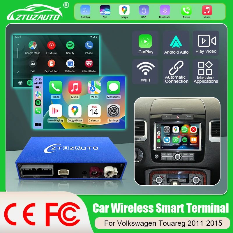 Wireless Carplay & Android Auto Module For VW Volkswagen Touareg RNS850 2011-2015 Mirror Link AirPlay Recoder Car Accessories