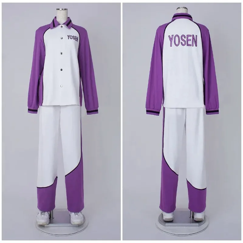 Kuroko Geen Basketbal (Basketbal Van Kurokos) Yousen Middelbare School Atsushi Murasakibara Jersey Cosplaykostuum Met Lange Mouwen