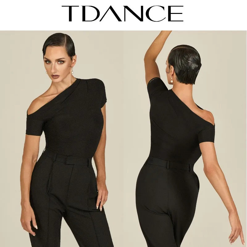 

Индивидуальный комбинезон TDANCE Latin Modern [с асимметричным плечевым ремнем] с подушечками для груди, универсальный для занятий и повседневной носки GL-211