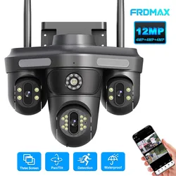 6K 12MP WiFi IP Camera Outdoor Three lens Panoramic View PTZ IP Cam Motion Detection Security Protection CCTV Video Surveillance