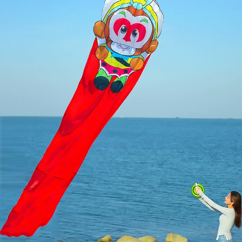 6 Meters Monkey King 6 Windpipes Monkey King Outdoor Soft Kite 1.6 Meters Wide Fun Tear Proof Water Release Adult Children Kite