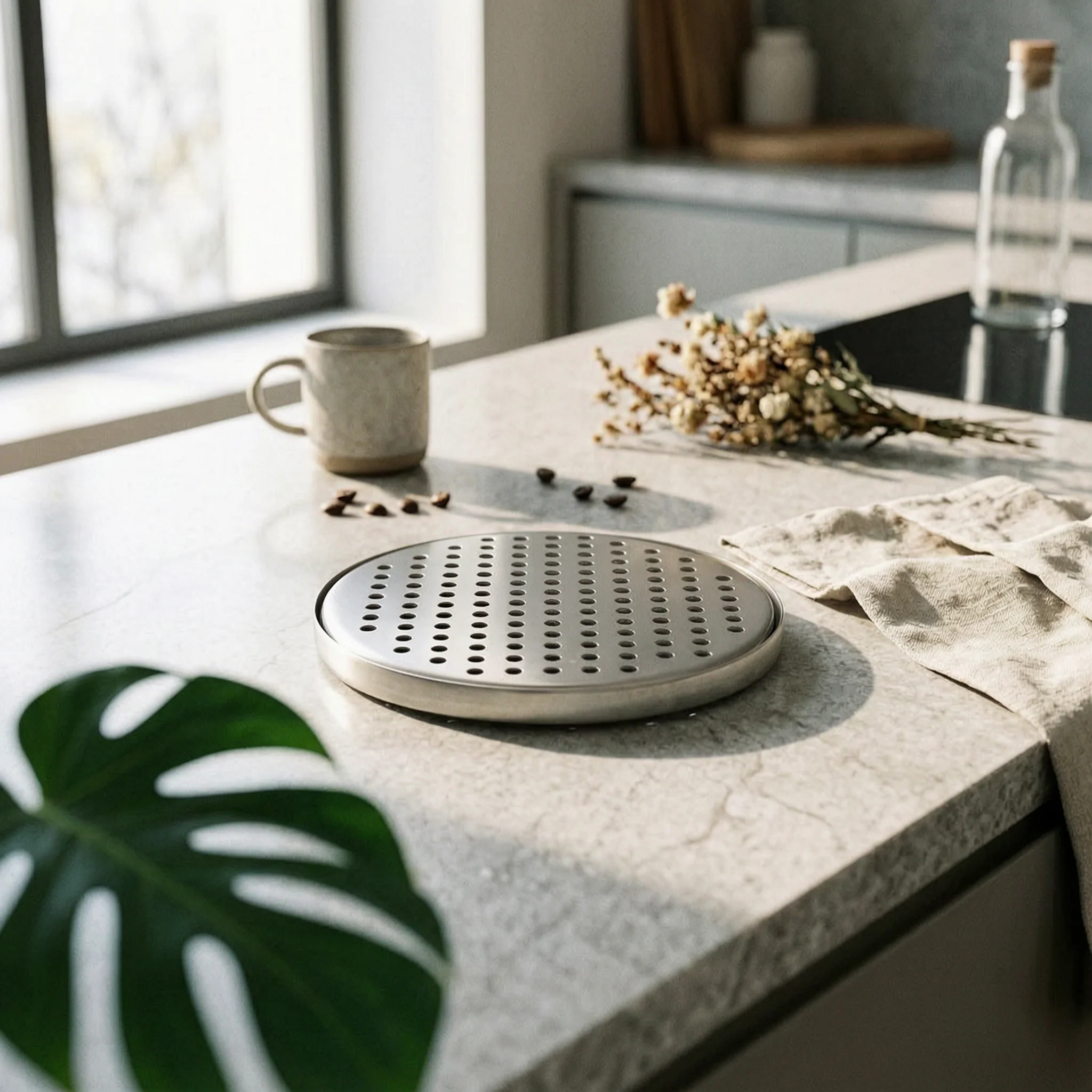 Perforated Liquid Collection Tray Tray Easy to Clean Stainless Steel Liquid Collection Tray Tray Spacious Large for Baristas