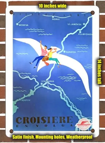 METAL SIGN - 1933 Cruise on the Volga Intourist - 10x14 Inches