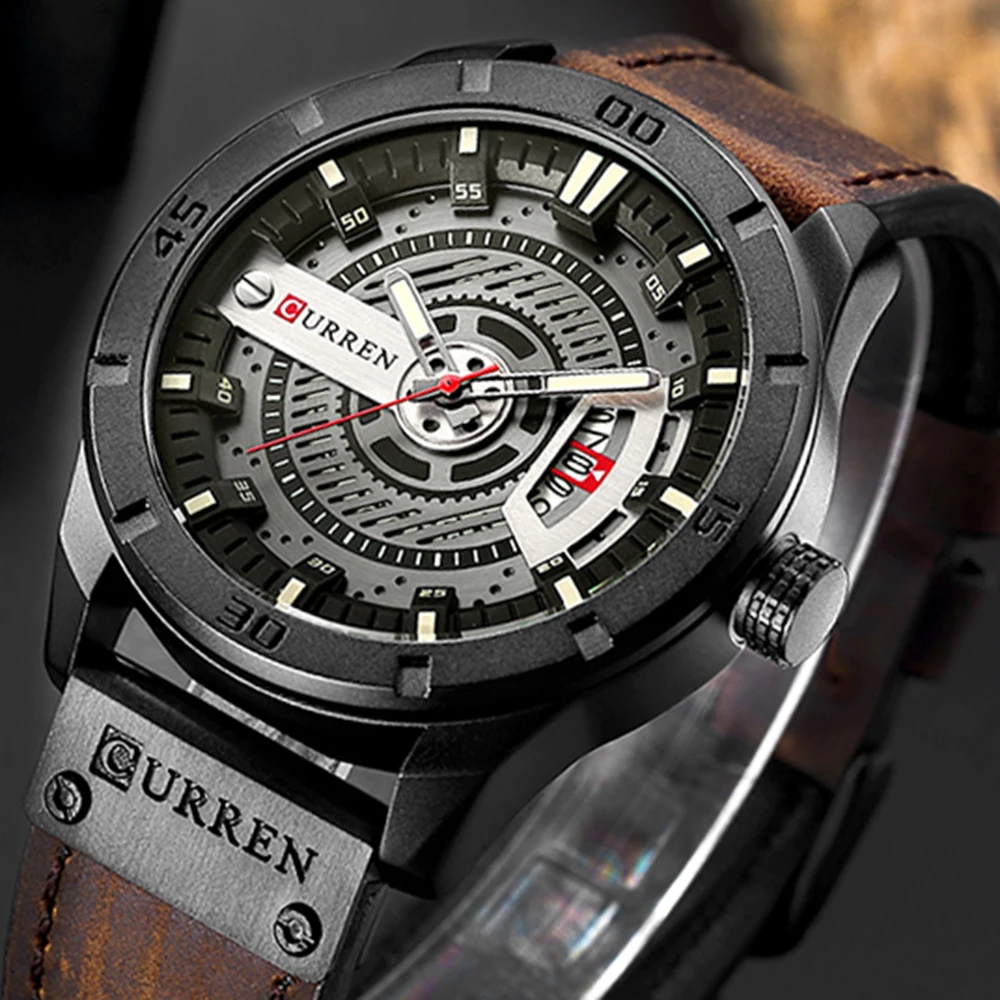 Top Brand Luxury Watches for Men Business Fashion Leather Strap Calendar Waterproof Quartz Wristwatches Male Clock Drop Shipping