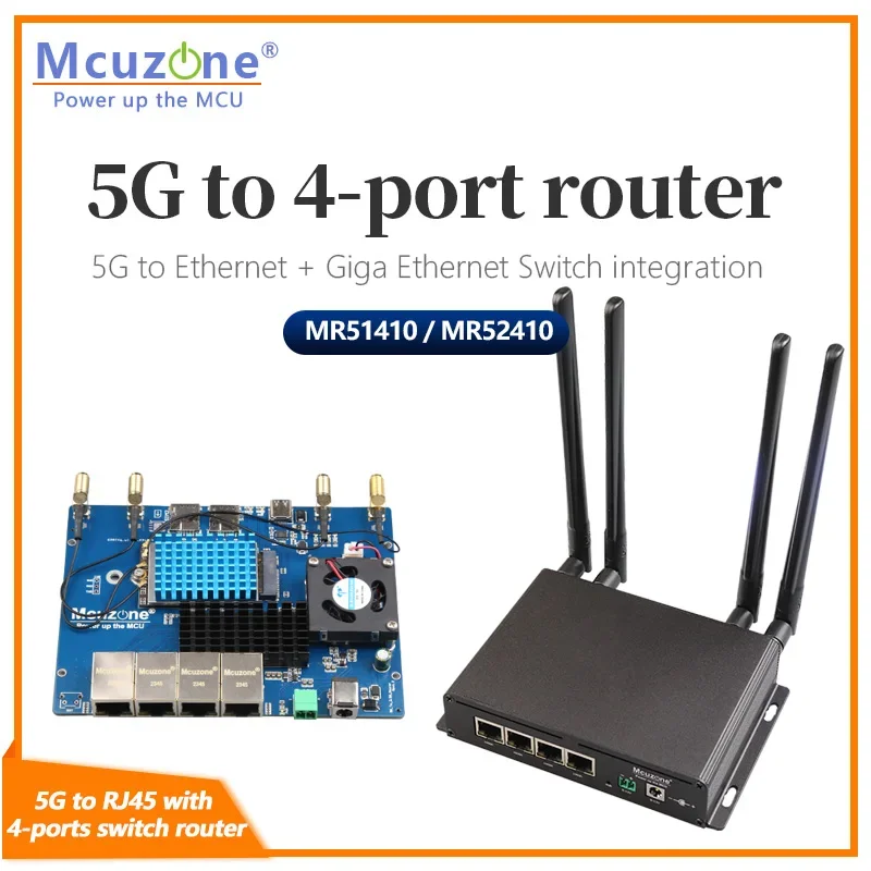 

(Модель: MR52410) Φ к RJ45 с 4-портовым 1Gbps переключателем маршрутизатора, RTL8125,2. Φ bps RM520N/RM521F/RM500Q