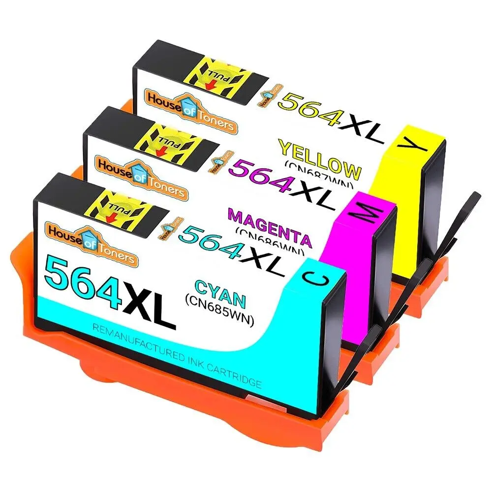 3 PK #564XL Cyan Magenta Yellow for HP Officejet 4620 4622 Photosmart 6520 6525