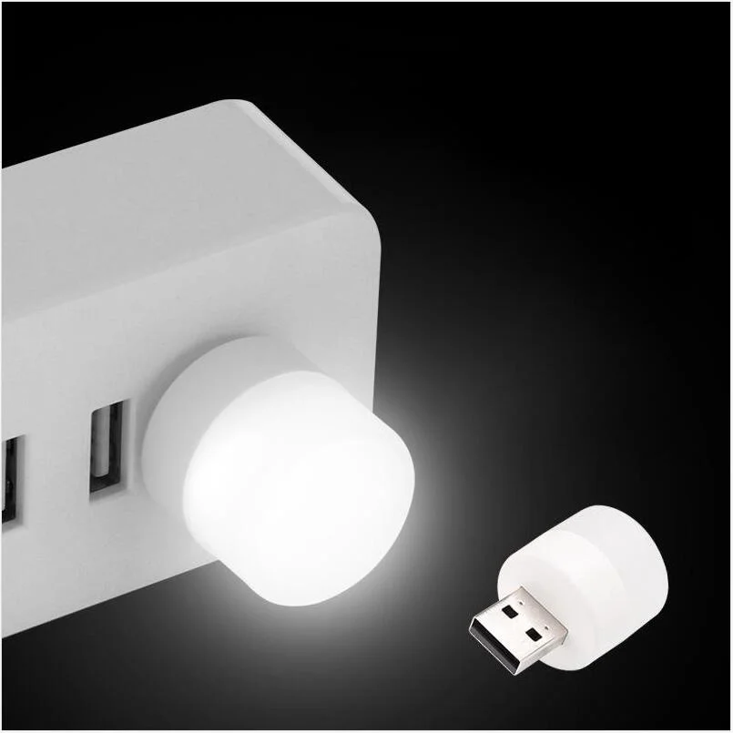 

10 шт. USB-ночник Светодиодный ночник USB-разъем Лампа Power Bank Зарядка USB-подсветки для книг Маленькие круглые лампы для защиты глаз для чтения