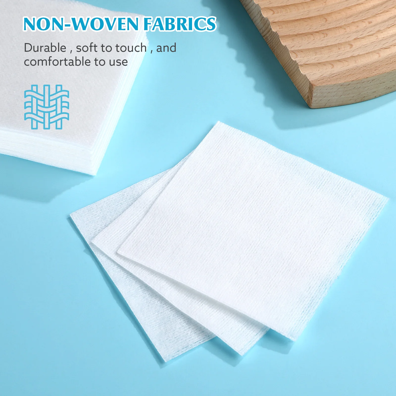 

100 Pcs Non Woven Makeup Remover Cloth Pads Disposable Facial Cleansing Skincare Aid Ultra Thin Square Wet Dry Nail Polish