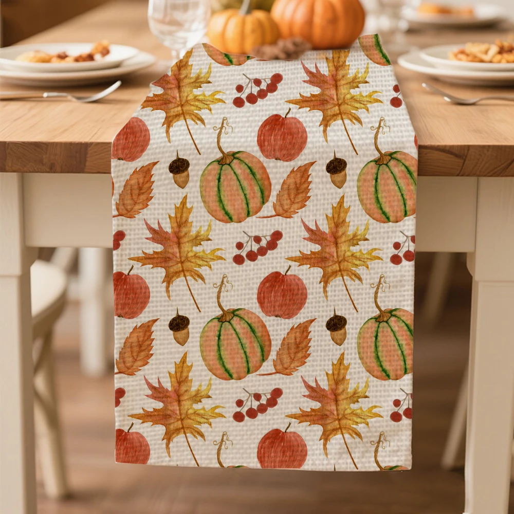 

autumn table runners for dining Table decoration and accessories for Harvest Festival Day Thanksgiving Day tablecloth