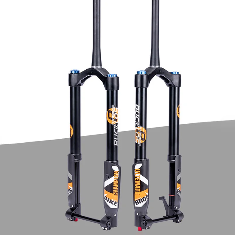 20/26 Inch Mountain Bicycle Inverted Air Fork 140mm Travel Forks 15x150mm Thru Axle Tapered Steerer For Snow Sand Fat Tire Bike