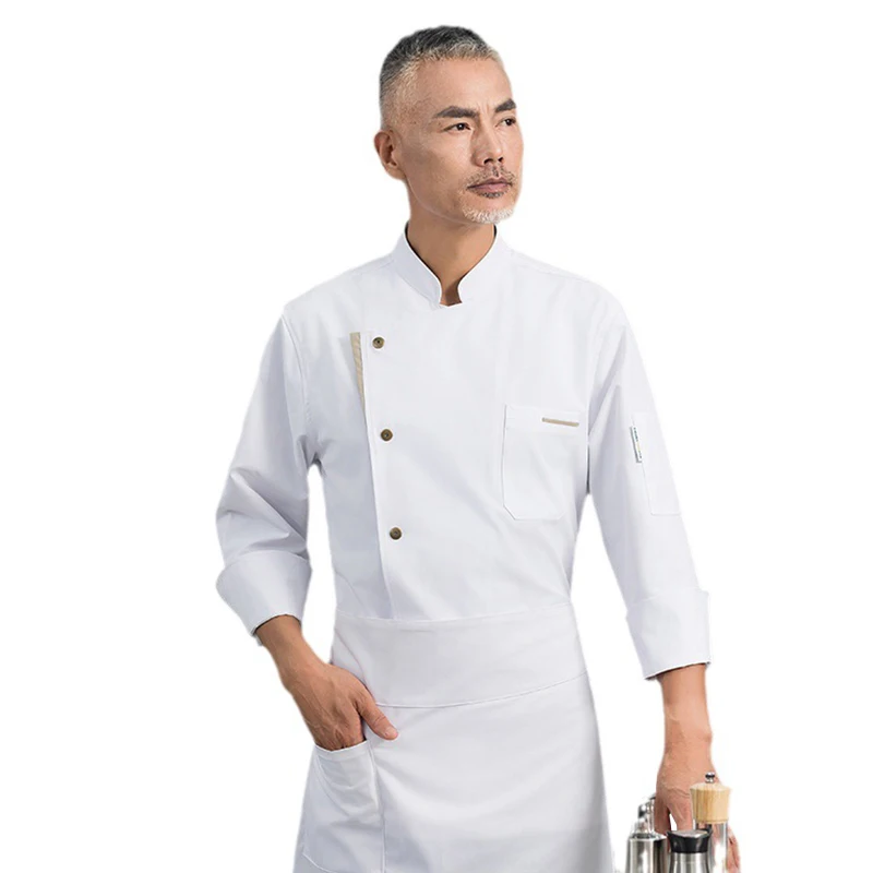 Uniforme de Chef de Hotel, camisa de cocina Unisexs, abrigo de cocina para restaurante, chaquetas de cocinero, panadería, pastelería, cafetería, camarero, ropa de trabajo