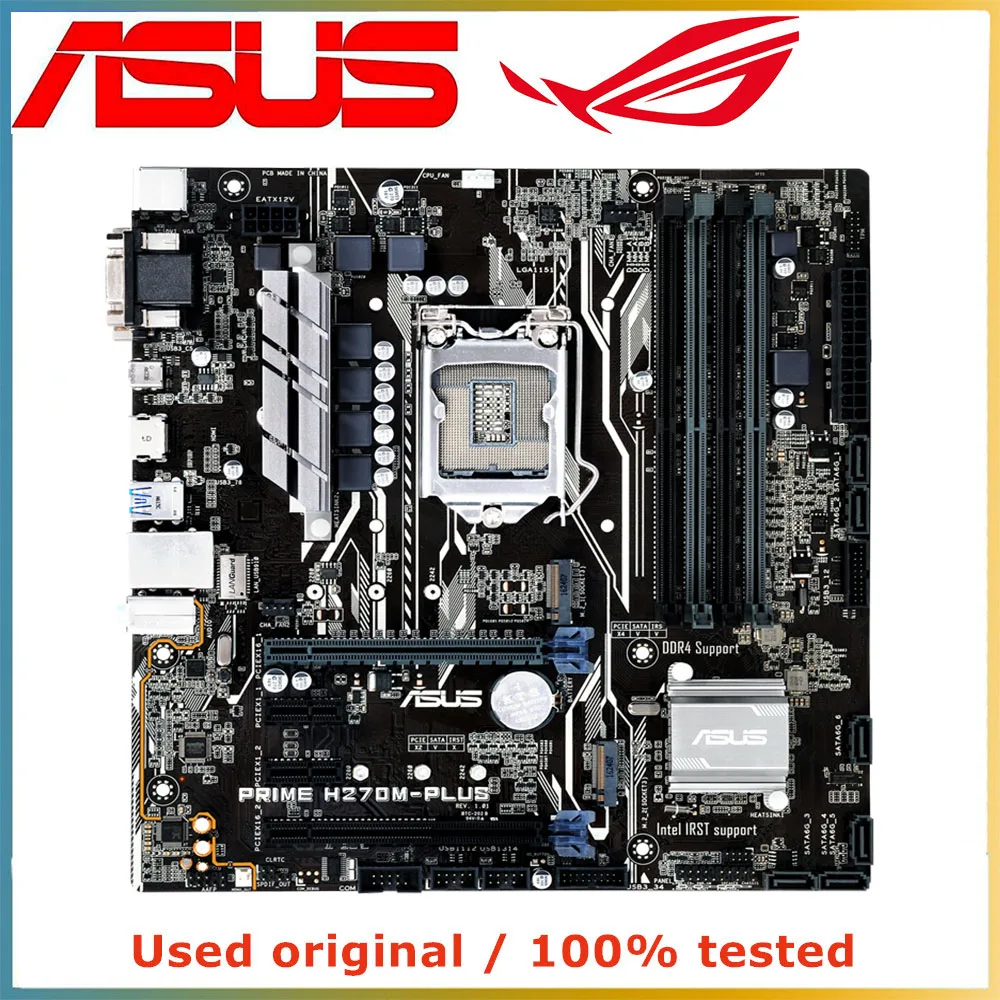 

For ASUS PRIME H270M-PLUS M-ATX Computer Motherboard LGA 1151 DDR4 64GB For Intel H270 Desktop Mainboard M.2 NVME PCI-E 3.0 X16