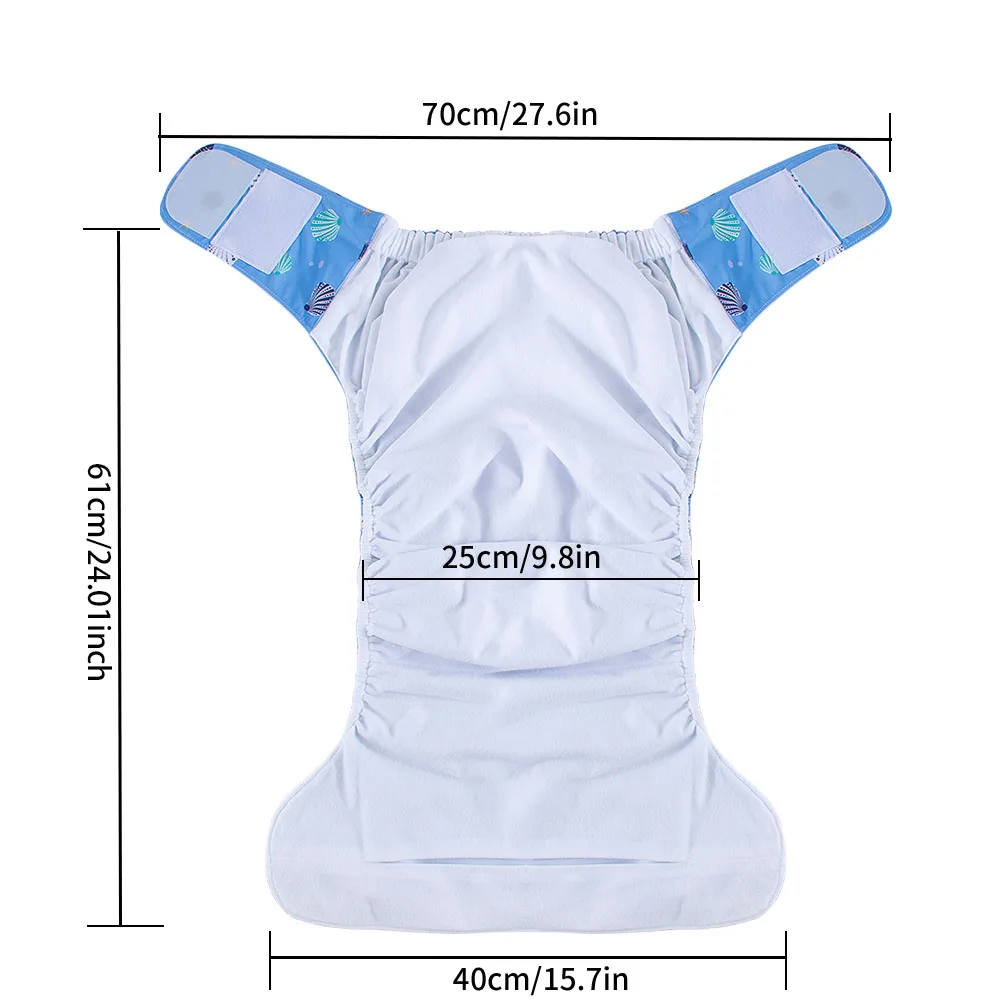 BIAI 2PCS Adult Cloth Diapers Washable Old Man\'s Diaper Pants Reusable Anti-bed-wetting Device Teenage Nappy Trousers