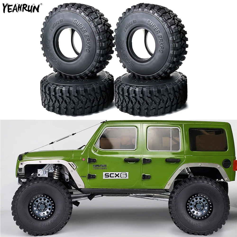 YEAHRUN 4Pcs 180x67mm Terrain Rubber Tires 2.9