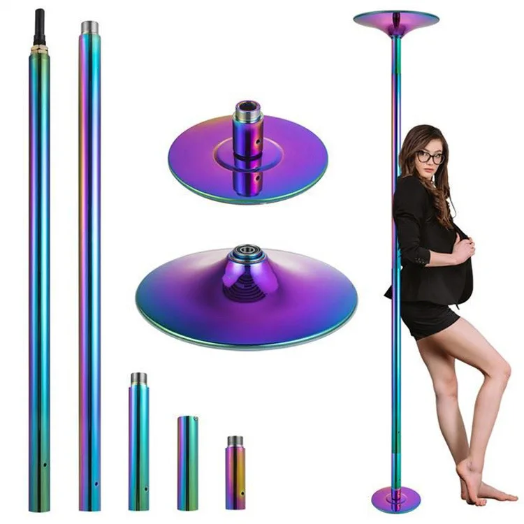 

New Shimmering Colorful Detachable Dancing Pole Pole Dancing Bar with Height Adjustment Fitness Equipment Set